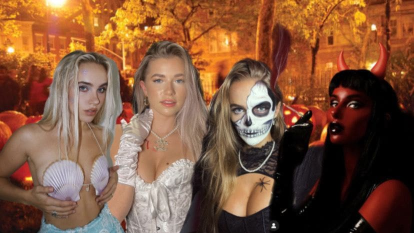 Meisjes en hun Halloween-outfits