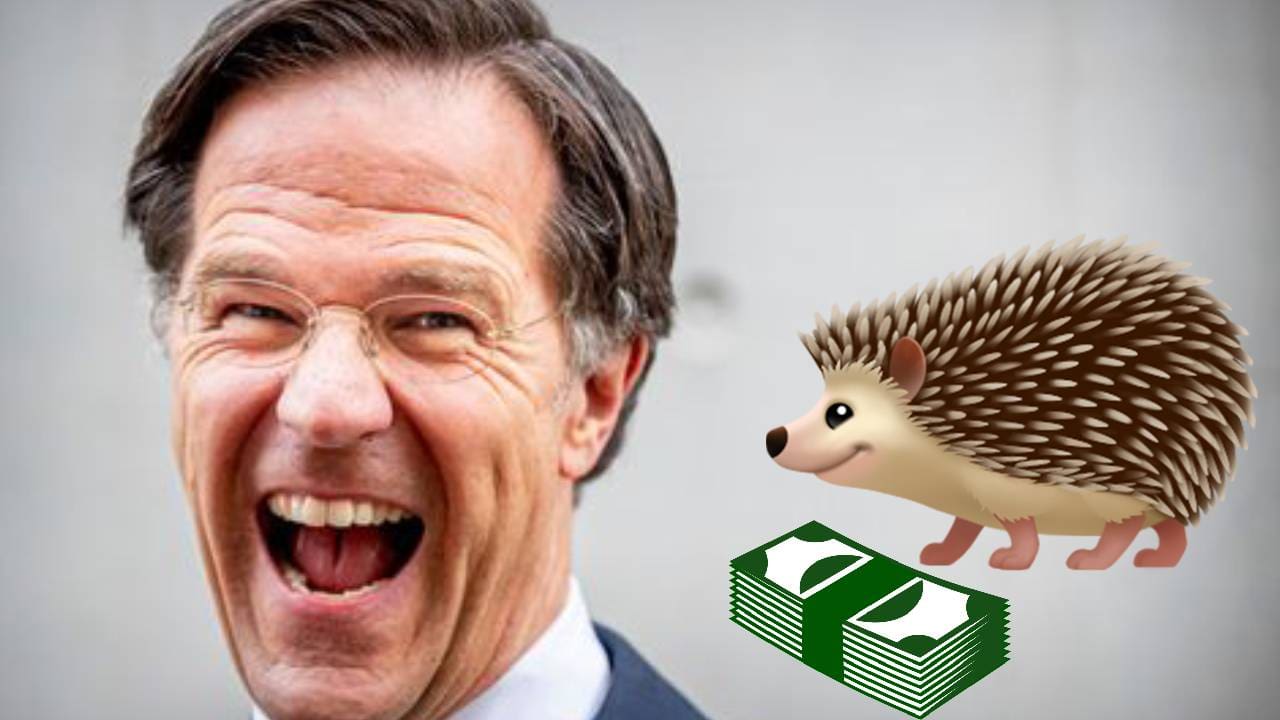 Mark Rutte geeft 190 euro aan een egelopvang